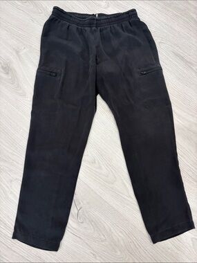 Theory Brand Women’s Black Elastic-Waist Silk Pants